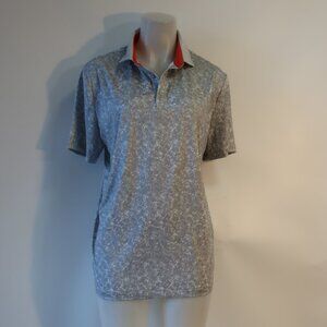 Mens Redvanly Gray, White Short Sleeve Polo Top M